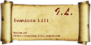 Ivanicza Lili névjegykártya