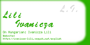 lili ivanicza business card